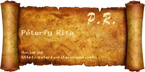 Péterfy Rita névjegykártya