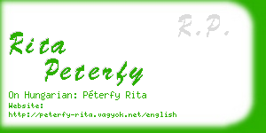 rita peterfy business card